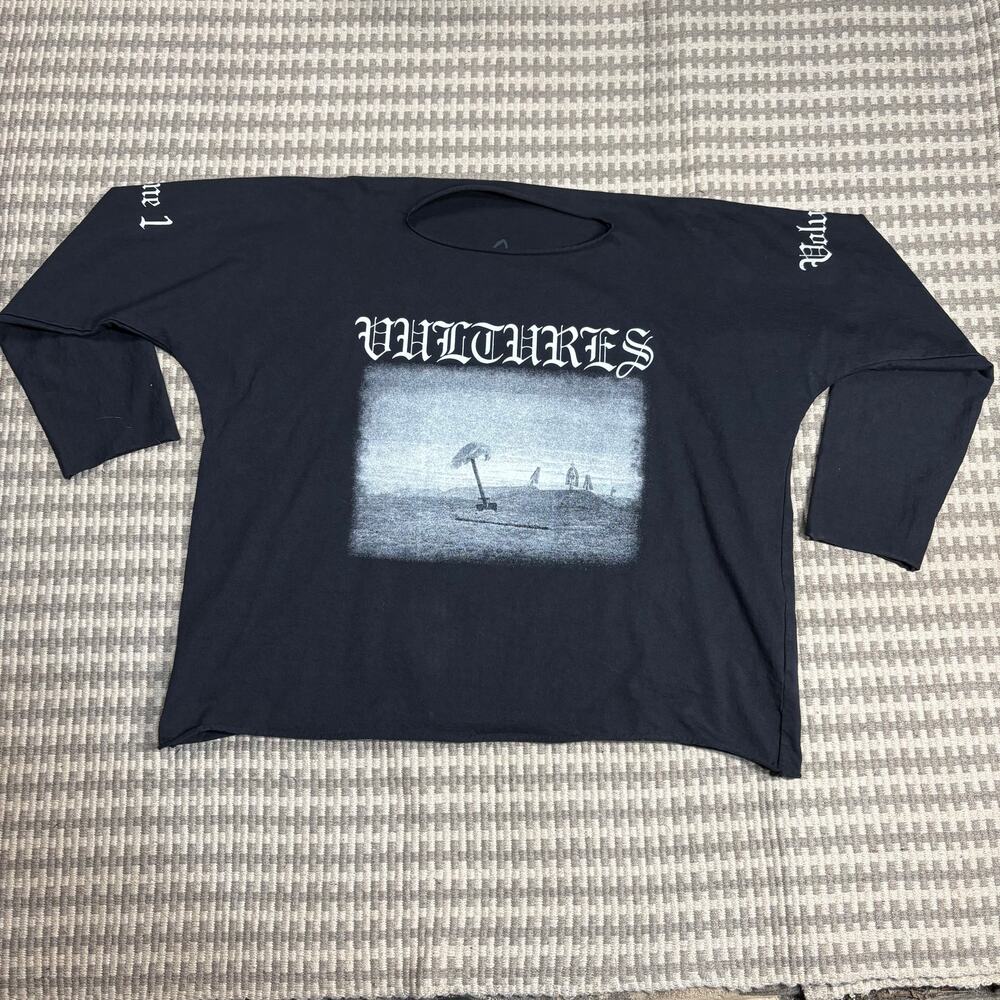 Vultures Kanye West Shirt Mens Sz 1 Black Graphic Long Sleeve Yeezy Album Tour